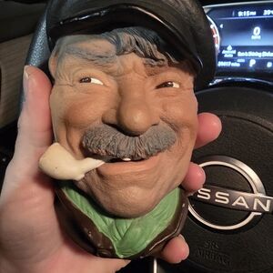 Vintage Style Pipe Smoker Figurine Fishermen